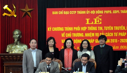 HỘI NGHỊ GIAO BAN CÔNG TÁC CẢI CÁCH TƯ PHÁP NĂM 2015 VÀ KÝ KẾT CHƯƠNG...